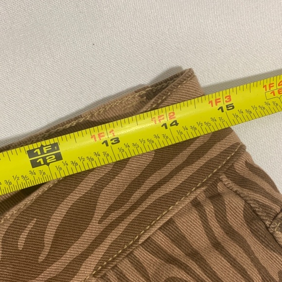 Poster Girl Brown Swirl Print Wide Leg Pants Retro 70s Statement Jeans Size Med - Picture 7 of 9